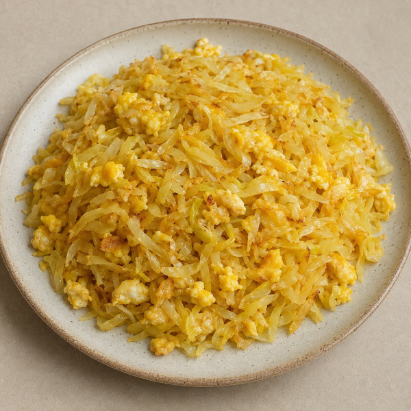 Капуста жареная с яйцом