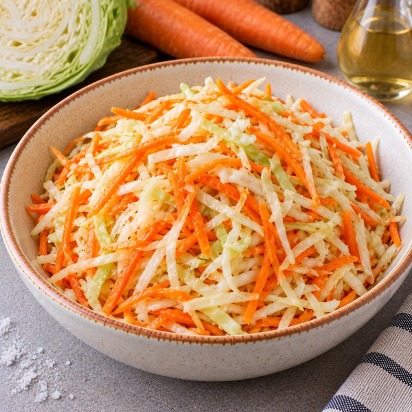 Салат из моркови и капусты без масла