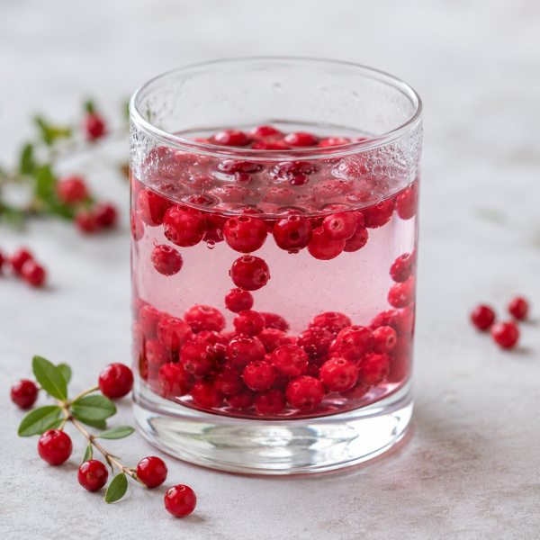 Вода с брусникой