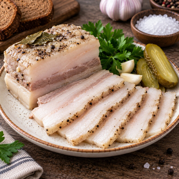 Сало вареное