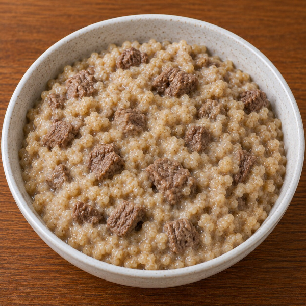 Каша пшеничная с говядиной