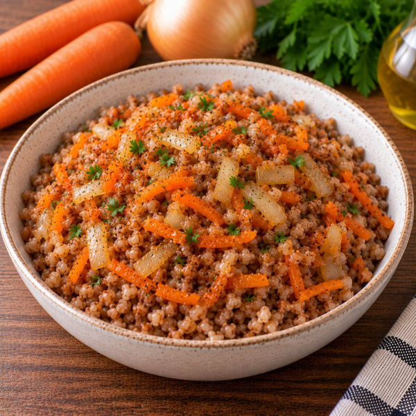 Гречка с луком и морковью
