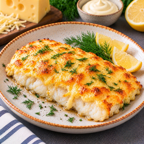 Треска с сыром и майонезом