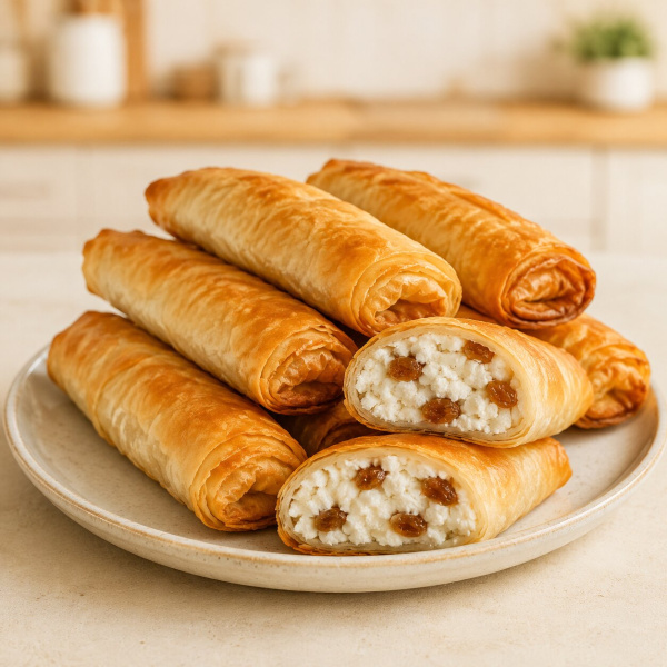 Роллини с творогом и изюмом