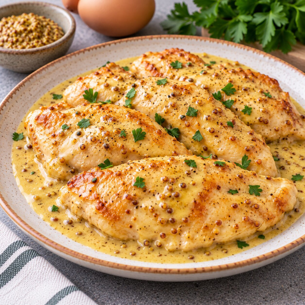Куриное филе в горчичной заливке