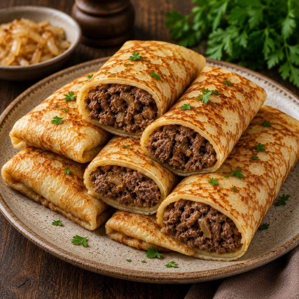 Блинчики с говядиной