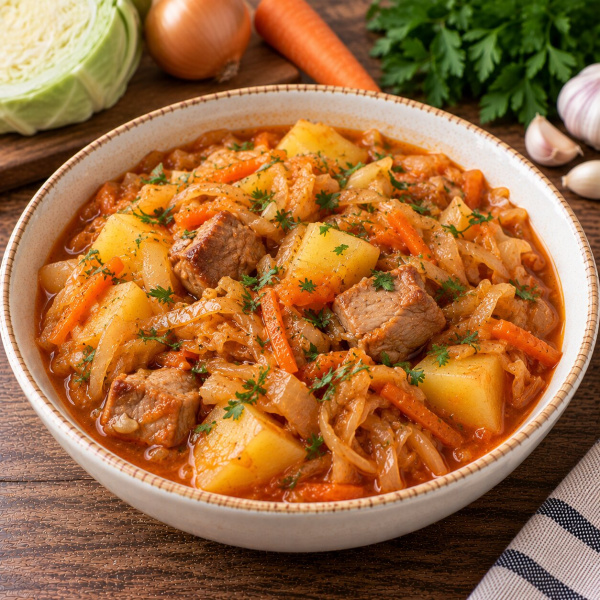 Солянка с картофелем и мясом