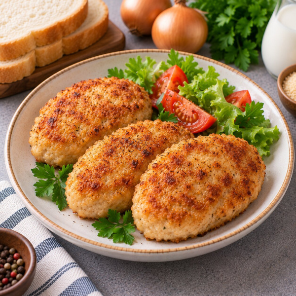 Куриные котлеты с хлебом