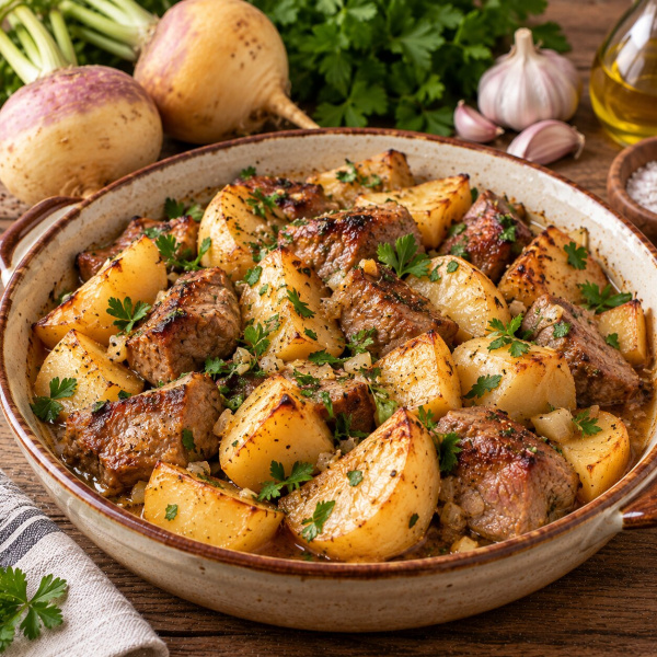 Репа запеченная с мясом