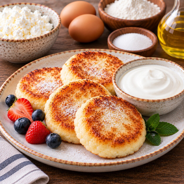 Сырники со сметаной