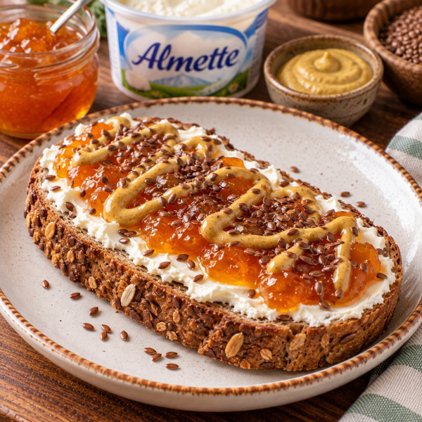 Бутерброд с джемом и горчицей