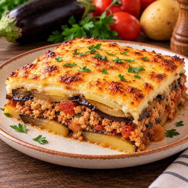 Мусака с куриным фаршем