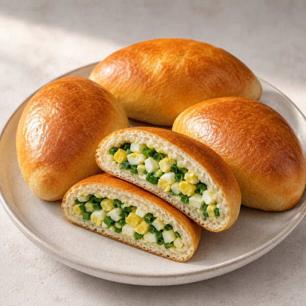 Пирожки с луком и яйцом