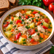 Суп овощной на курином бульоне с мясом
