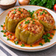 Перец фаршированный свининой и рисом