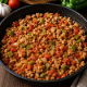 Фарш свиной тушеный с овощами