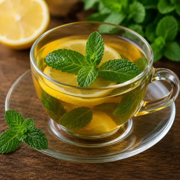 Чай с лимоном и мятой