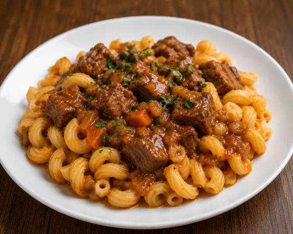 Макароны с гуляшом