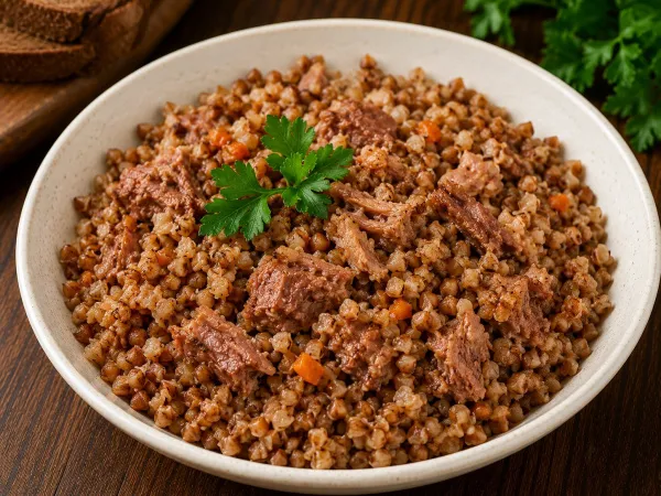 Гречка с тушенкой
