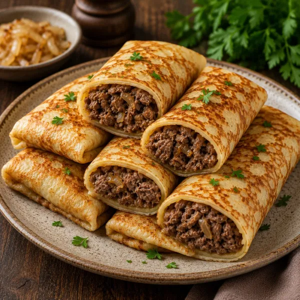 Блинчики с говядиной