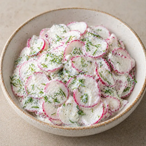 Салат из редиски со сметаной