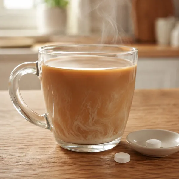 Кофе с молоком и заменителем сахара