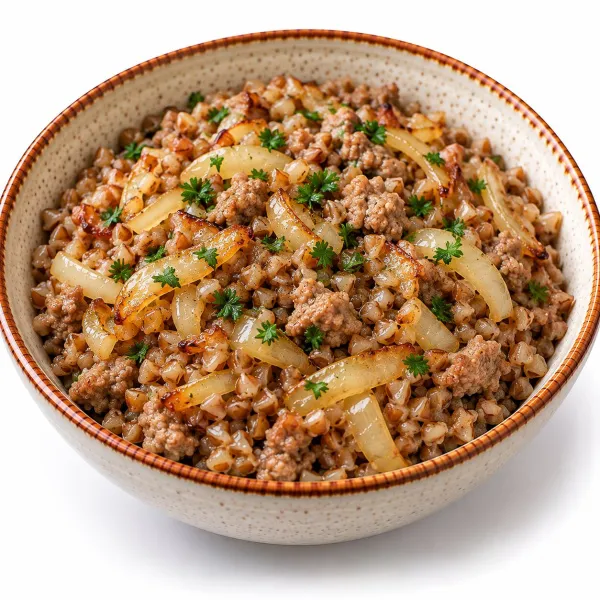 Гречка с мясом и луком