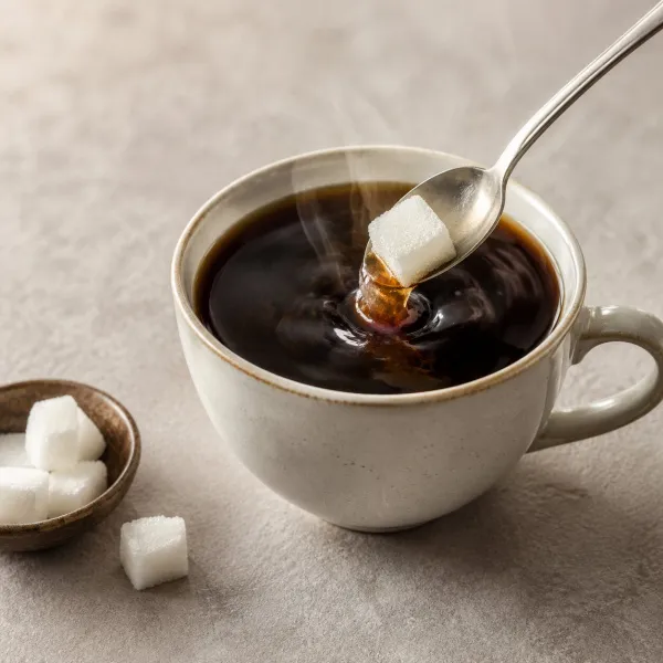 Кофе чёрный с сахаром